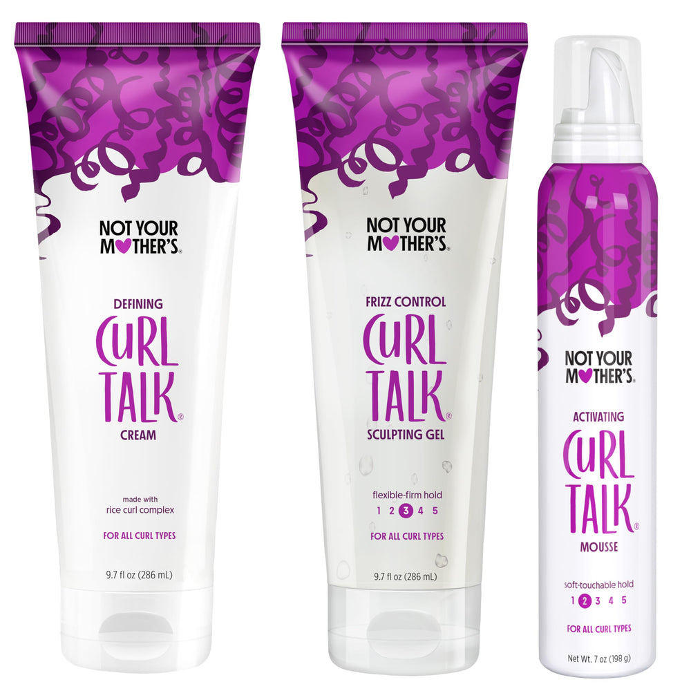 Not Your Mother's 3-pack front view showing all three styling products and benefits
