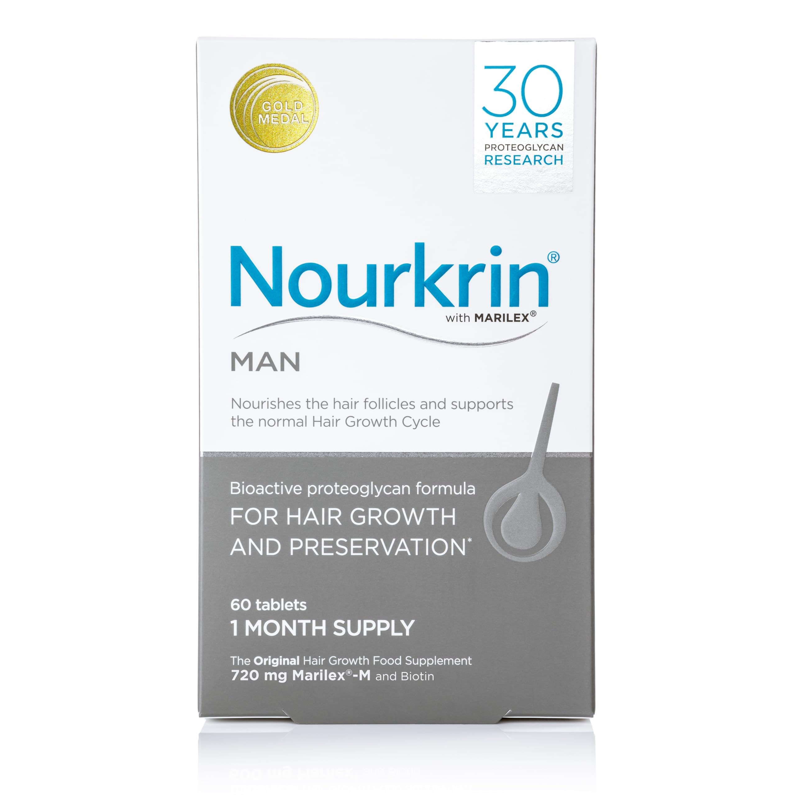 Nourkrin close-up scalp showing hair density change and promoting visible support
