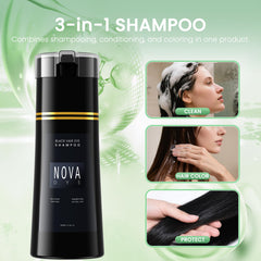 NOVA DYE in-shower application showing easy use and time savings