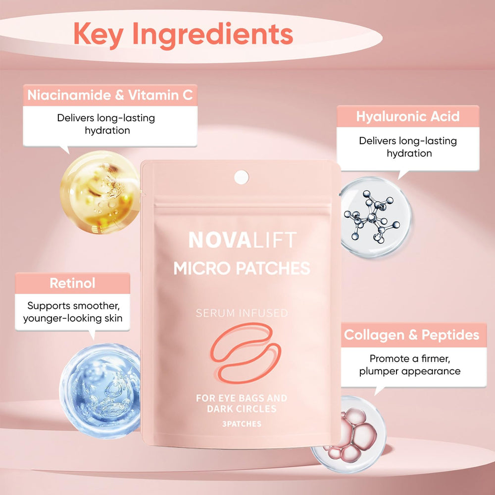 NOVALIFT single micro patch close-up highlighting hydrogel texture and adhesion