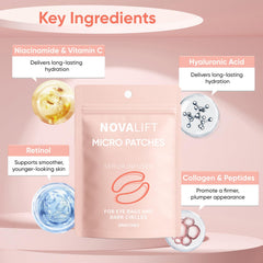 NOVALIFT single micro patch close-up highlighting hydrogel texture and adhesion