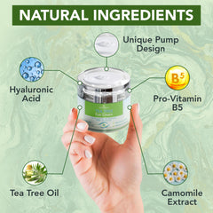 NOVEHA tea tree oil and chamomile ingredient close-up highlighting soothing benefits
