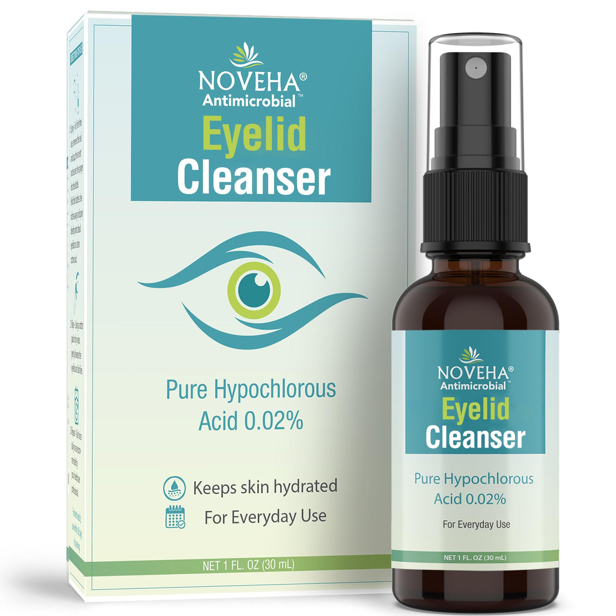 NOVEHA front packaging showing 1oz bottle and clean design for travel