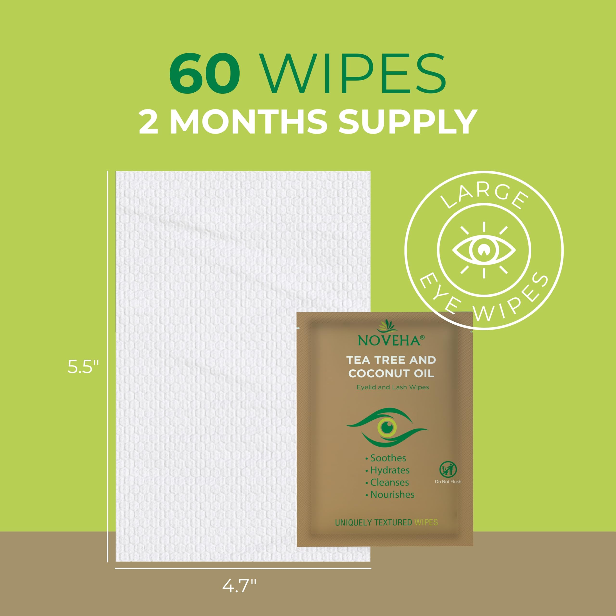 NOVEHA wipe removing light eye makeup for quick touch-ups