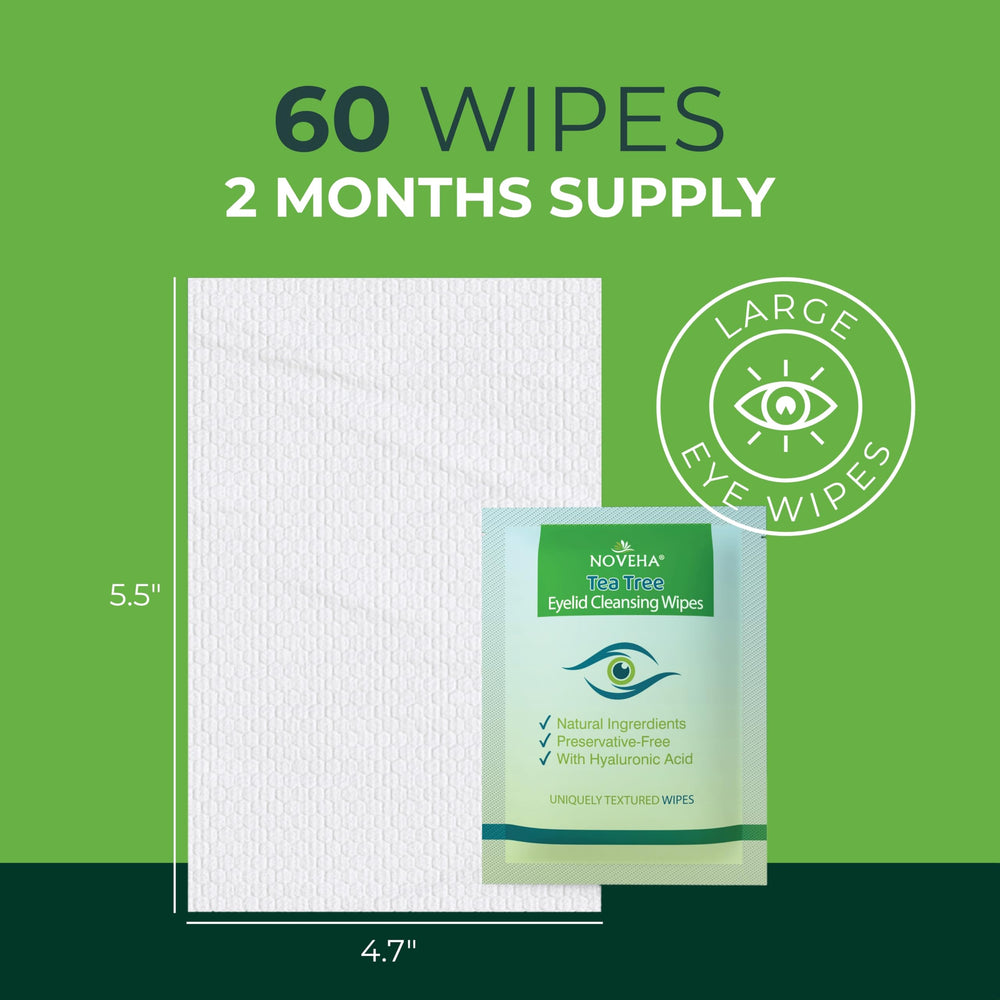 NOVEHA wipe removing mascara showing effective makeup removal without rubbing