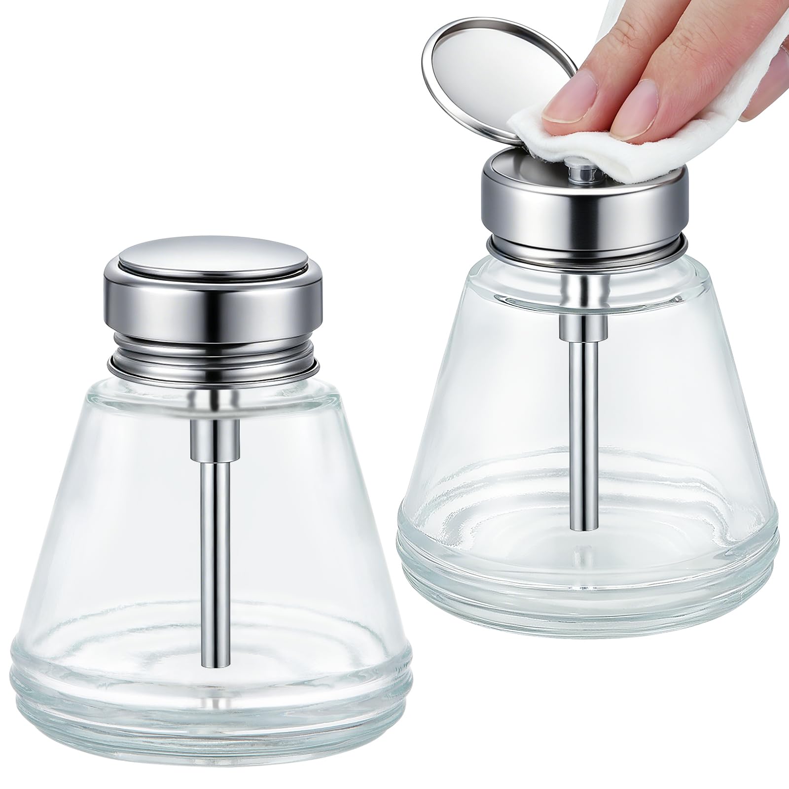 Noverlife front view glass dispenser showing tidy, refillable design benefit