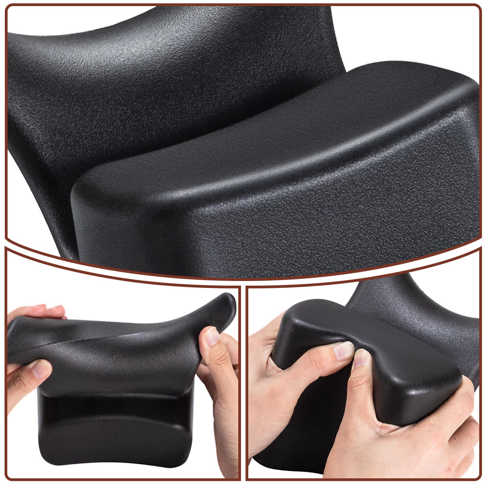 Noverlife profile showing neck support contour reducing pressure at skull base