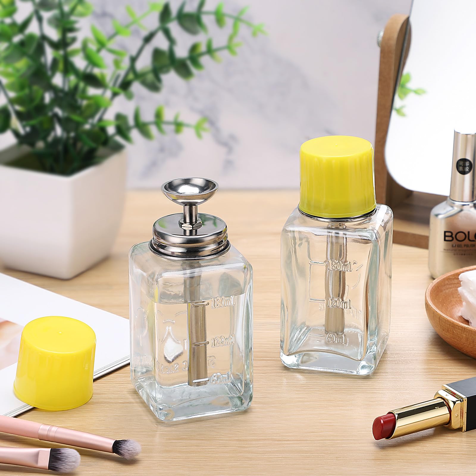 Noverlife bottle beside ruler showing 6oz/180ml compact size and portability