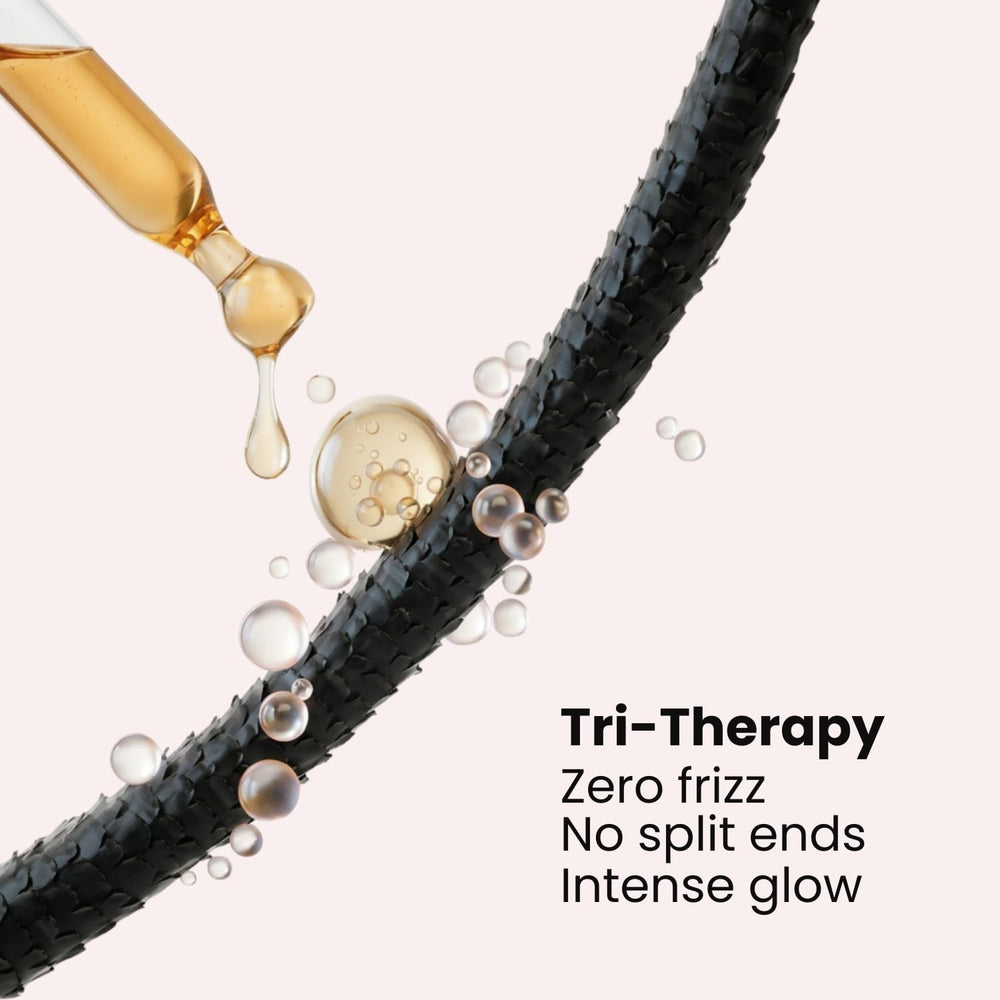 NOVEX before and after image showing reduced frizz and added shine
