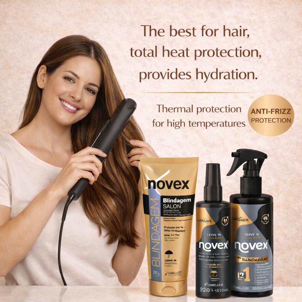 NOVEX protecting hair from heat tools showing safety and reduced damage