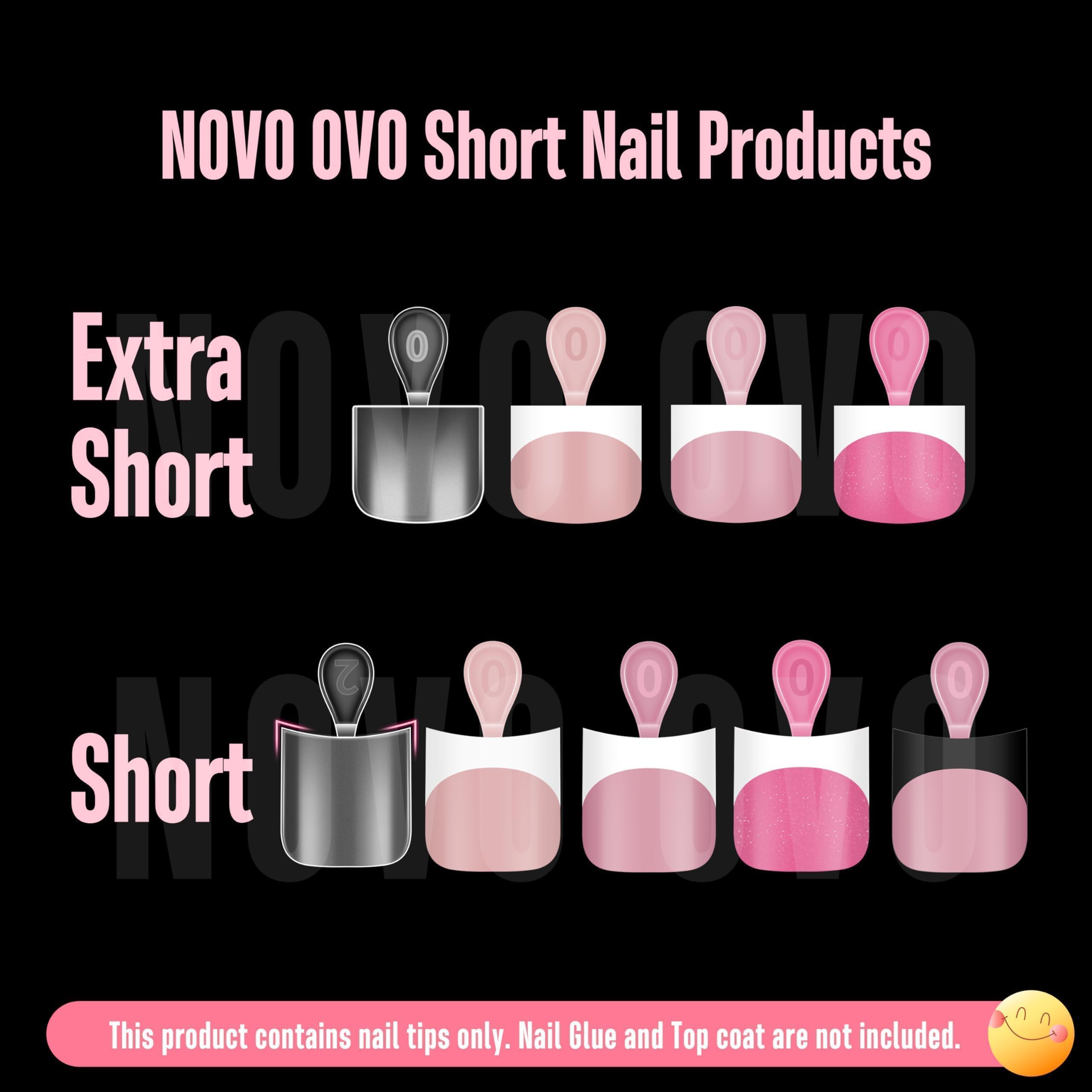 NOVO OVO white French tip edge close-up showing clean lines and ready-to-wear look benefit