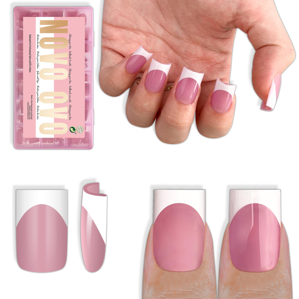 NOVO OVO front packaging showing 240-piece French tip kit and fast results
