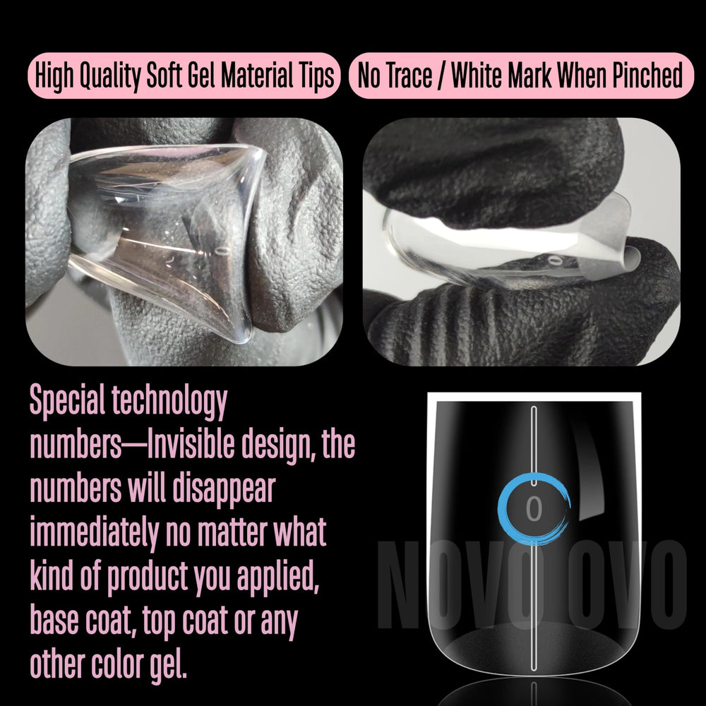 NOVO OVO nails in use being pressed on for quick salon-quality application