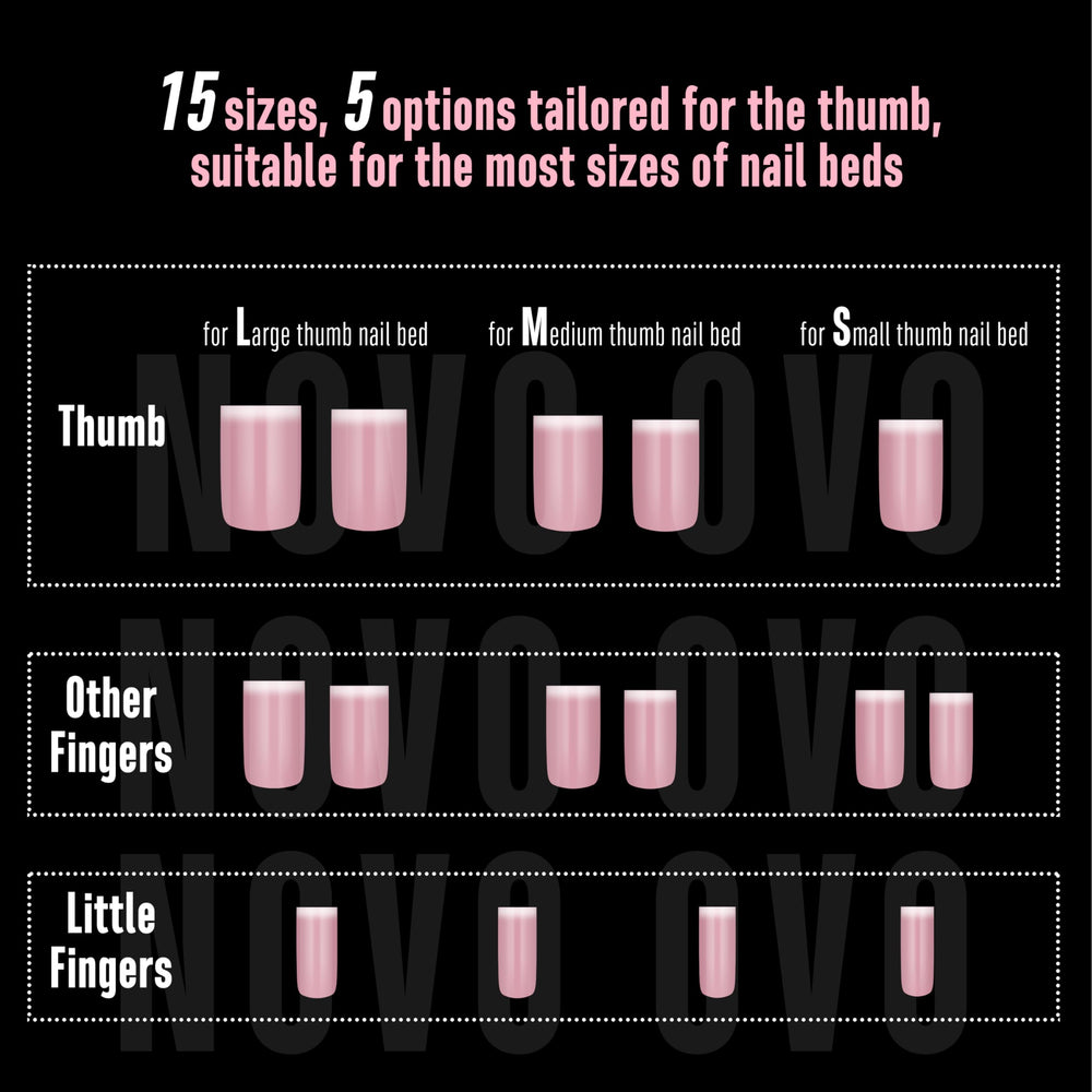 NOVO OVO layout of 15 sizes demonstrating variety and fit