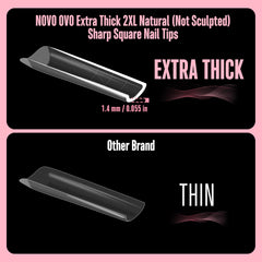 NOVO OVO close-up of pre-filed cuticle edge for faster adhesion