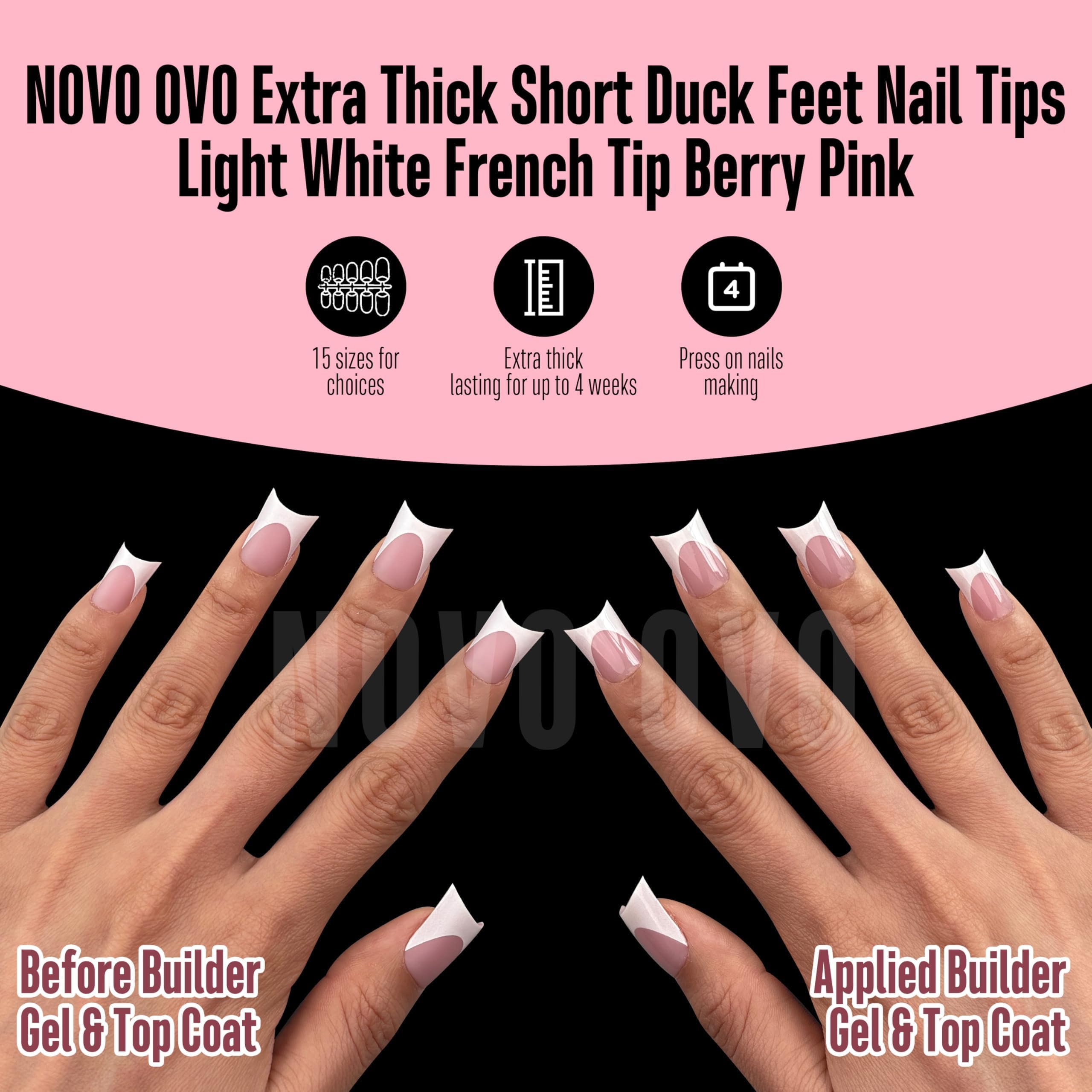 NOVO OVO nails with builder gel and topcoat for durable finish