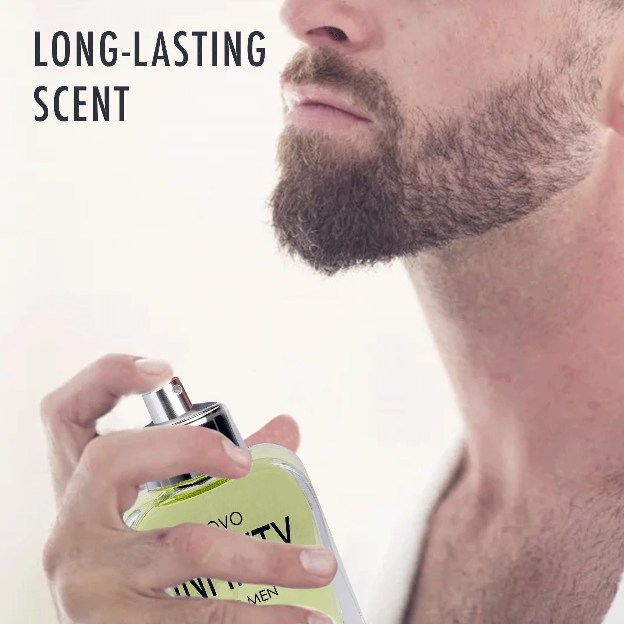 NovoGlow bottle label close-up highlighting fragrance name and premium look
