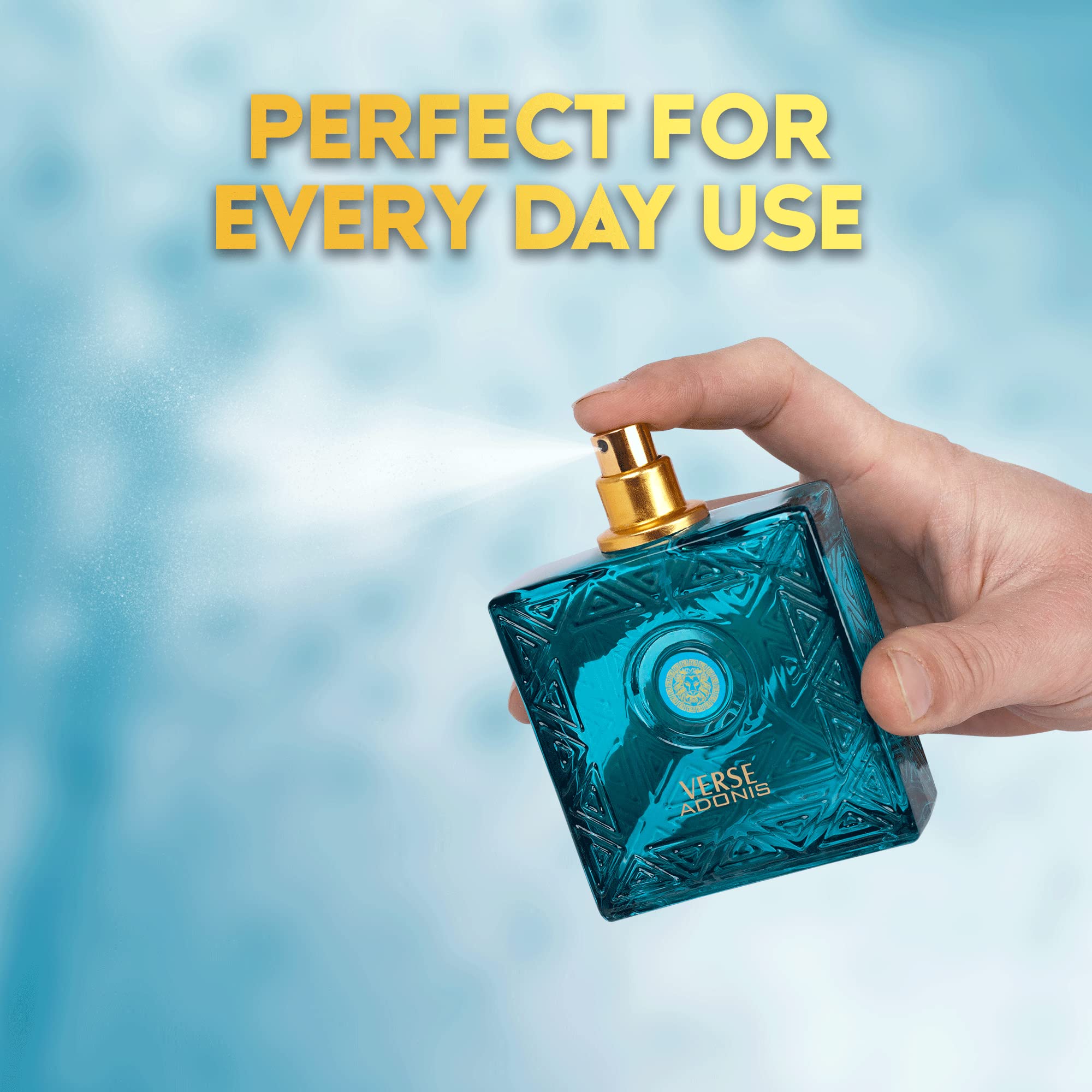 NovoGlow Verse Adonis beside a credit card showing 100ml scale and travel convenience