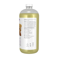 NOW sweet almond oil pouring close-up showing smooth texture and absorption benefit