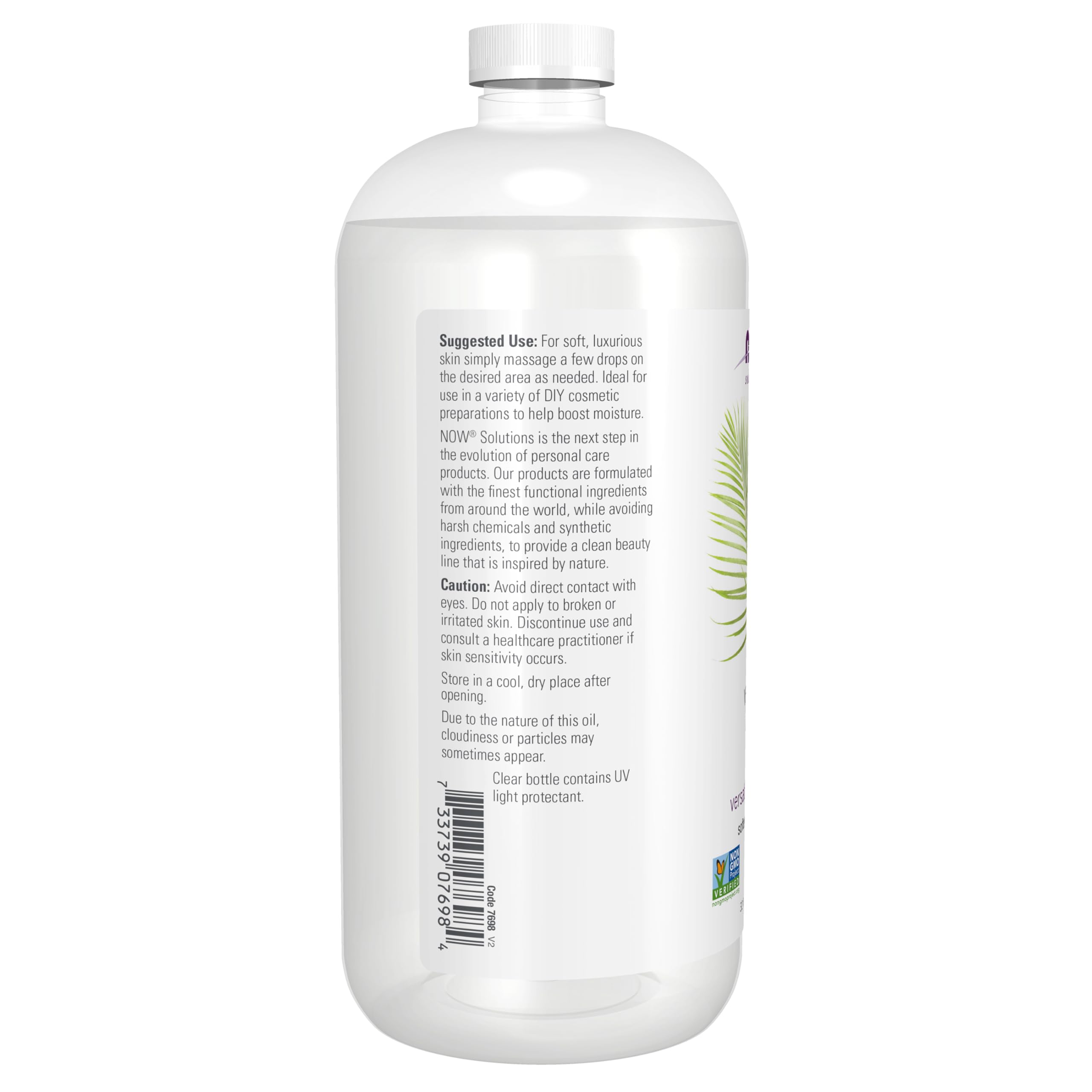 NOW pouring vegetable glycerin texture demonstrating smooth, water-soluble consistency