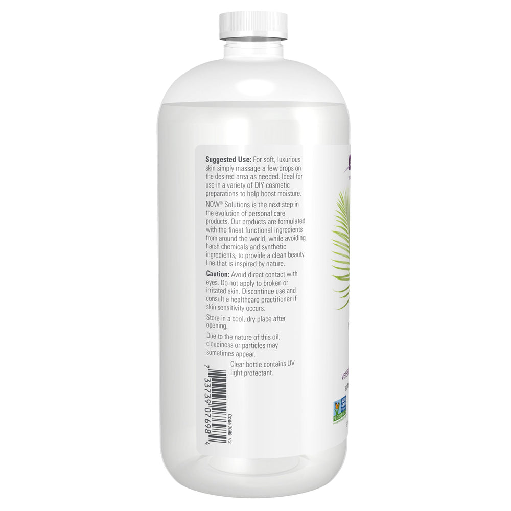 NOW pouring vegetable glycerin texture demonstrating smooth, water-soluble consistency