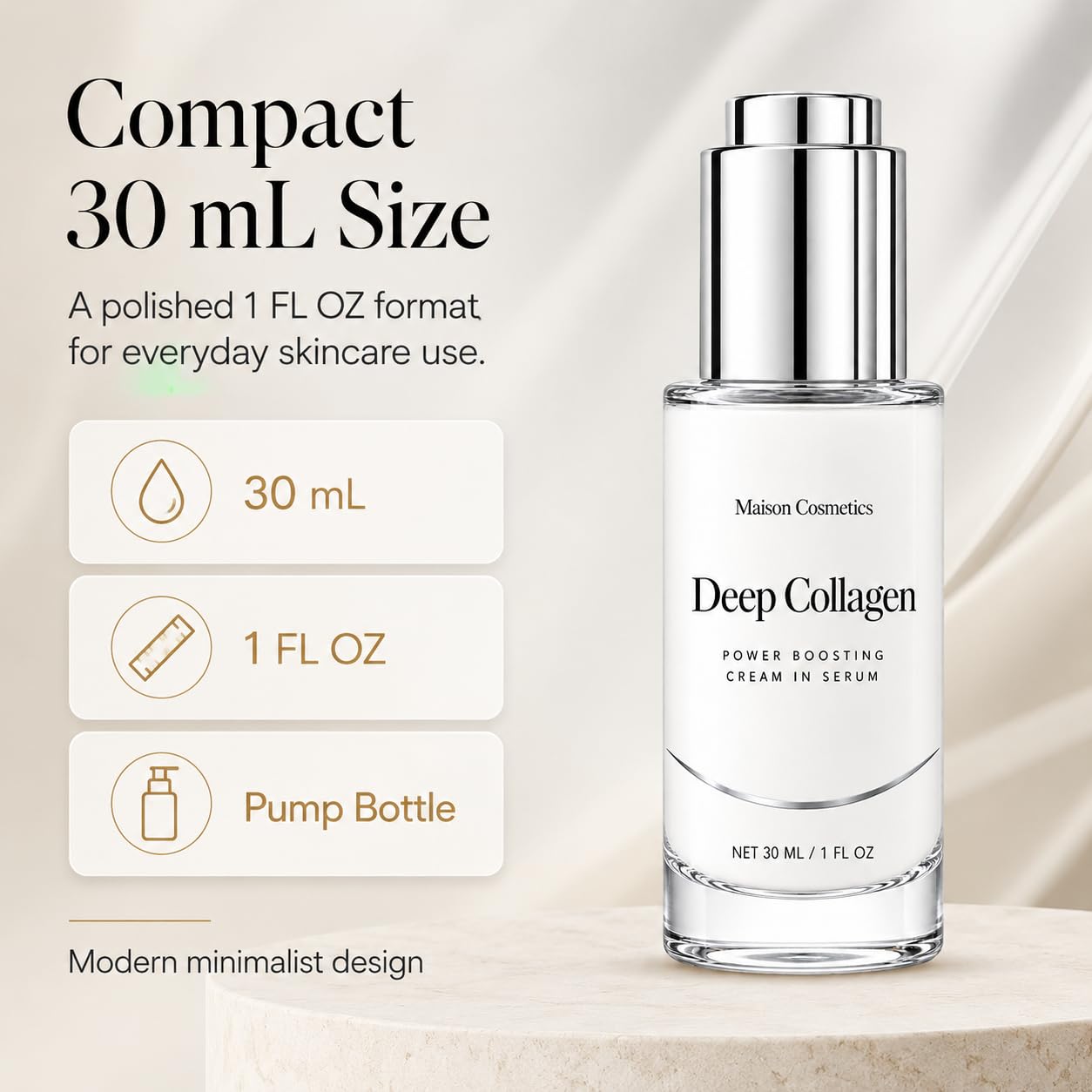NOWATA MIREVA size comparison with common bottle to show scale