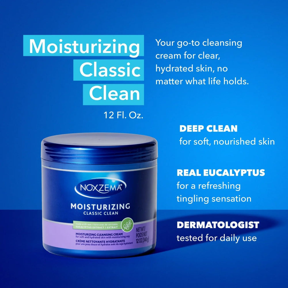 Noxzema application on hand demonstrating easy massage-on cleansing