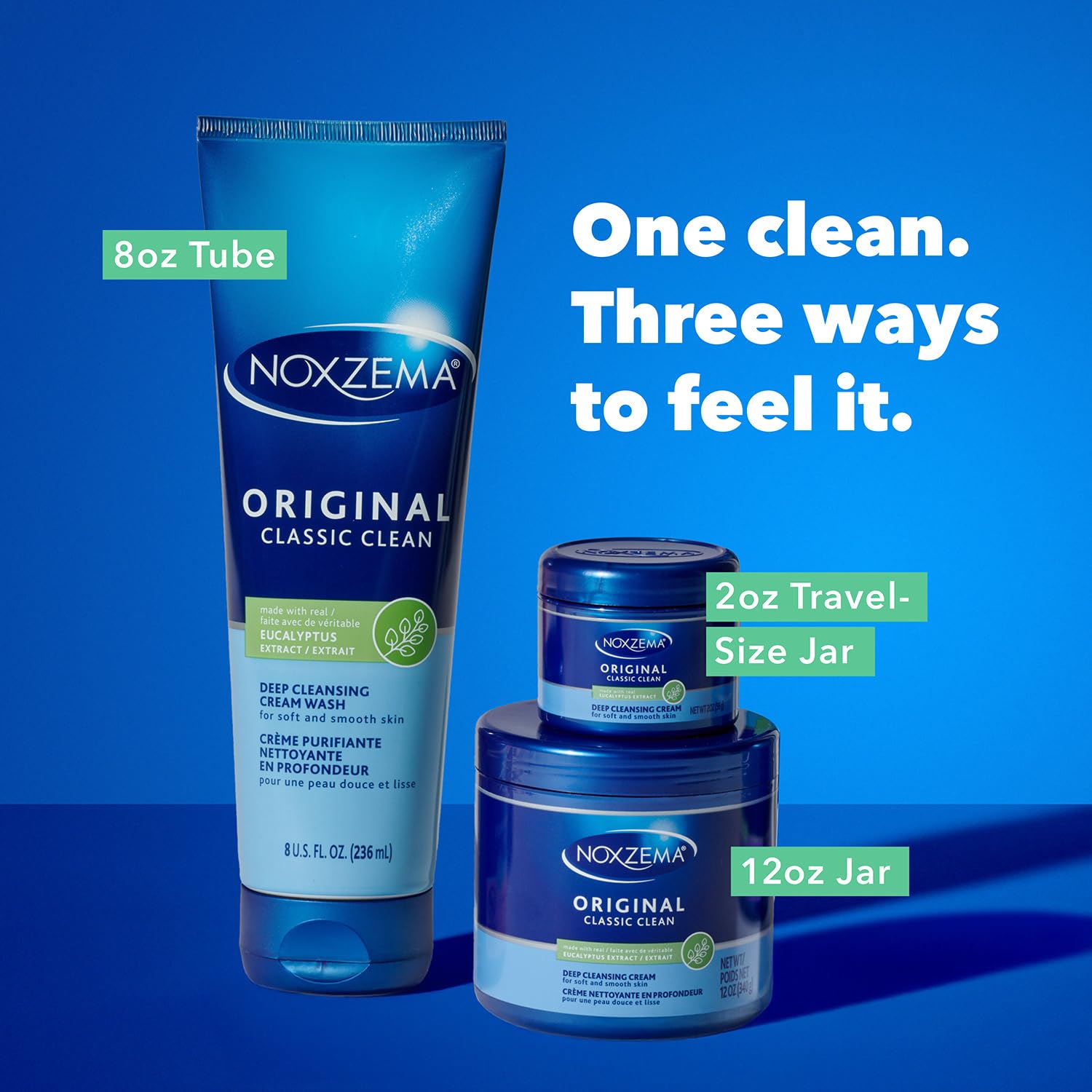 Noxzema before and after cleanse visual showing reduced surface oil