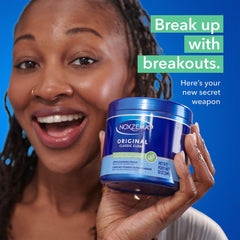 Noxzema full-size jar label close-up showing product name and benefits
