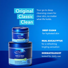 Noxzema cream close-up texture showing rich formula and gentle cleanse