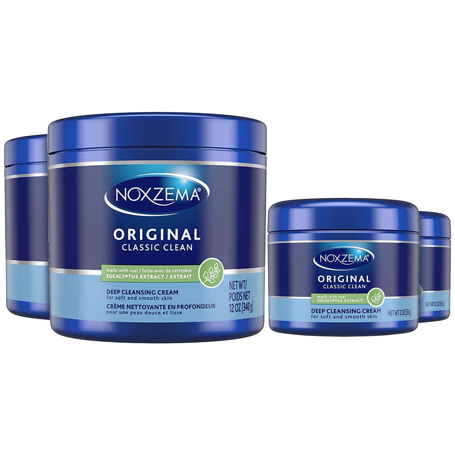 Noxzema 12 oz jar front view showing classic label and reliable cleanser