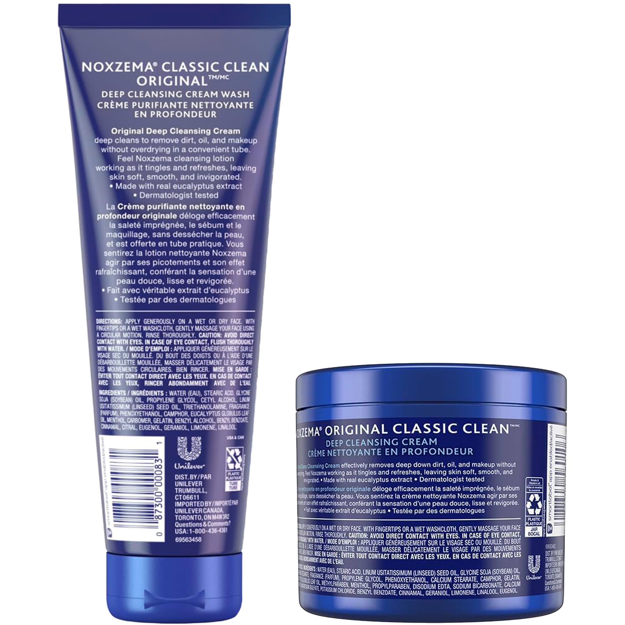 Noxzema tube front view, portable cleanser for travel and daily use benefit