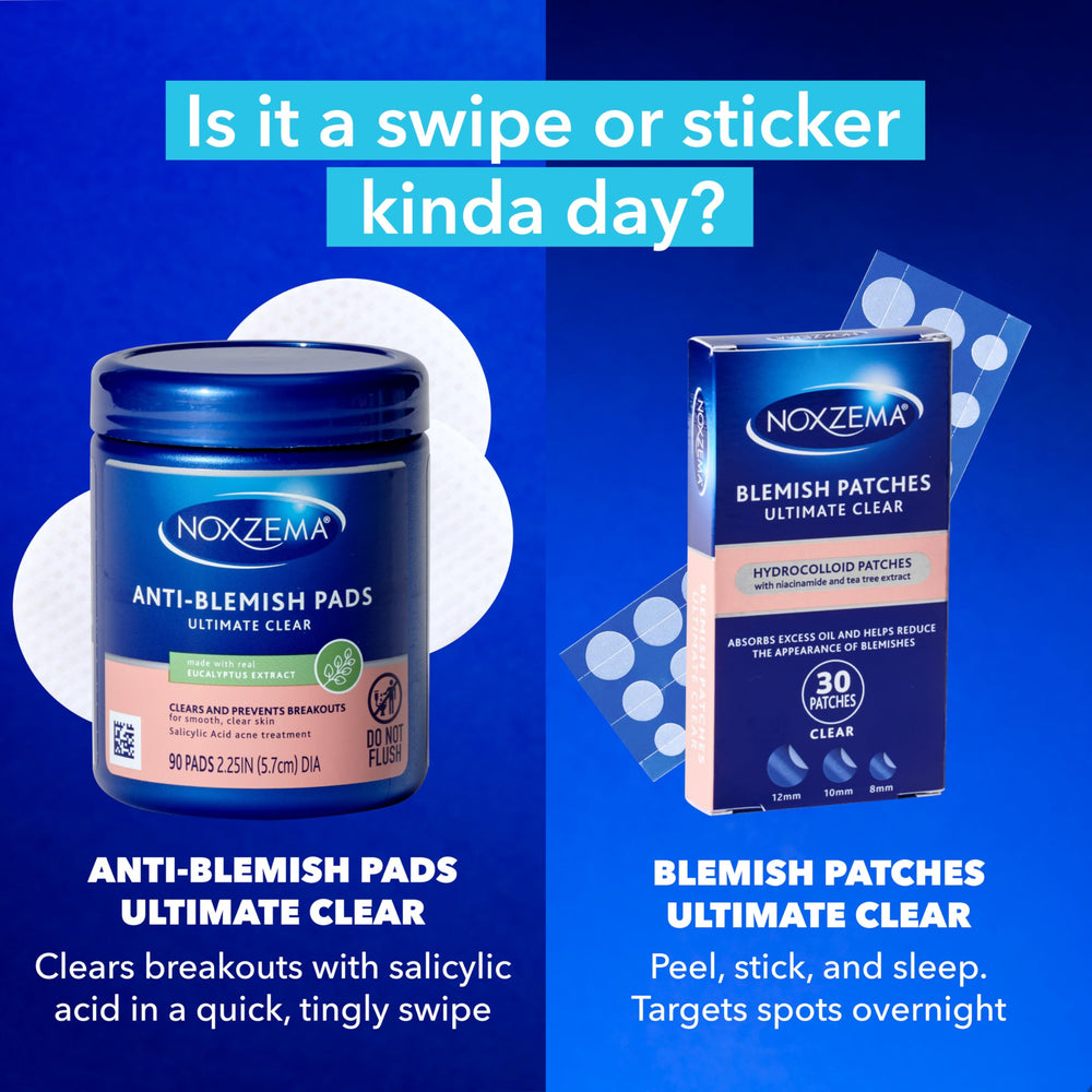 Applying Noxzema pad to cheek to refresh and help reduce oil