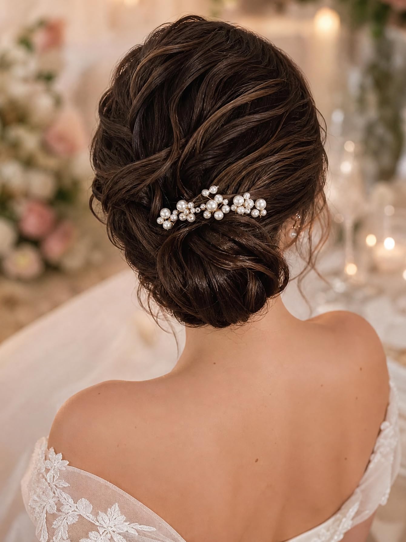 NSEEVLOM pins styled in a bridal bun providing secure decorative hold
