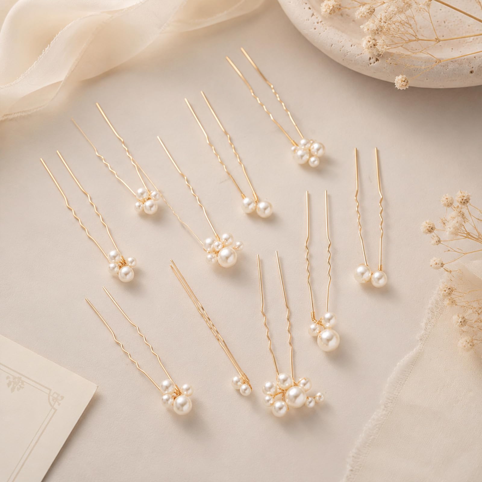 NSEEVLOM hair pins in hand to show compact size and travel convenience