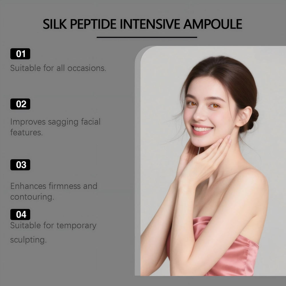 NTYNLe silk-peptide serum texture close-up, demonstrates lightweight absorption