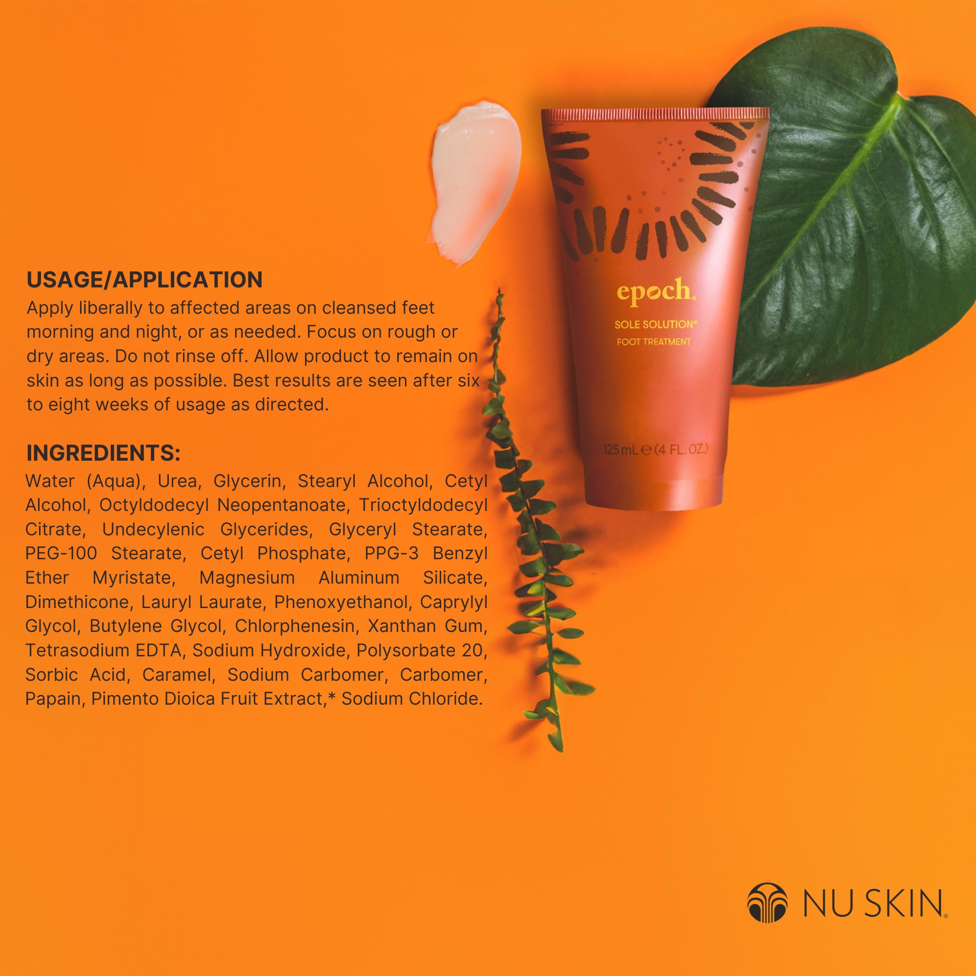 Nu Skin cream texture close-up showing concentrated urea formula benefit