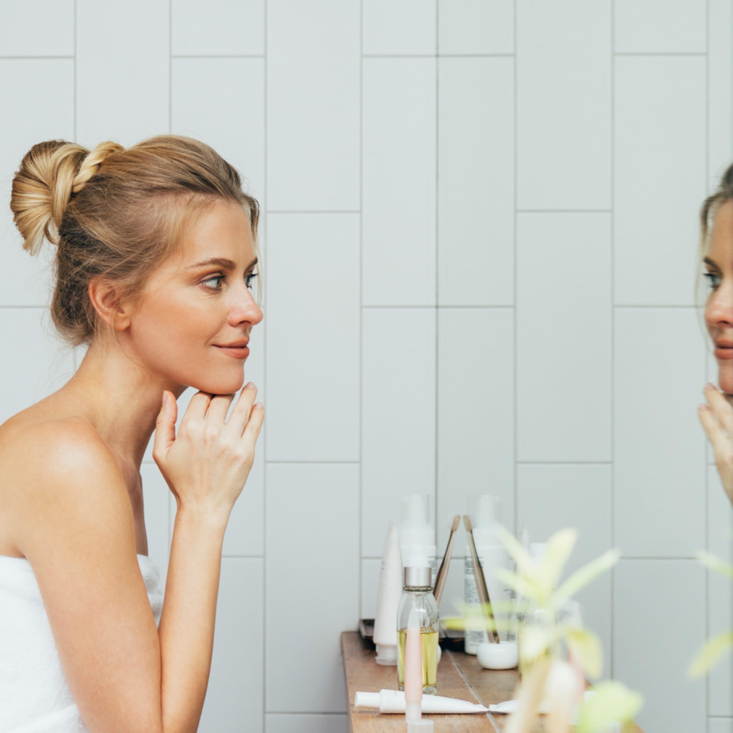 Nu Skin in a bathroom setting showing daily routine convenience and use