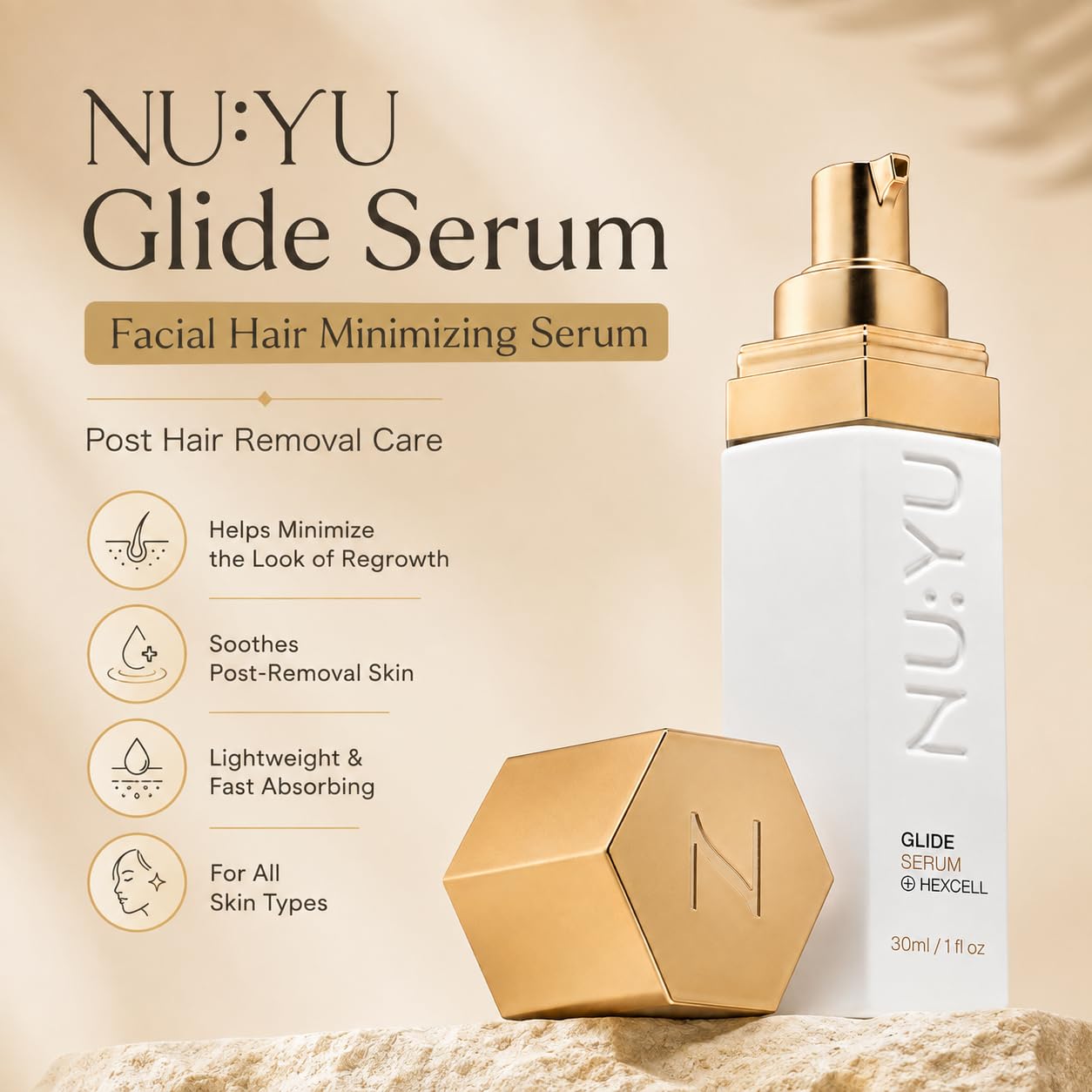 Nu Yu Skin on bathroom shelf in routine setting for easy morning and evening use