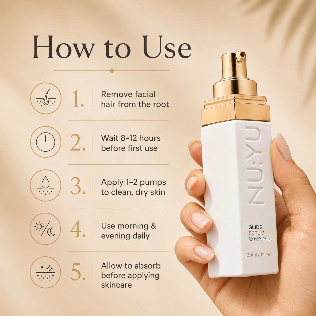 Nu Yu Skin applied to upper lip area showing softer-looking regrowth benefit