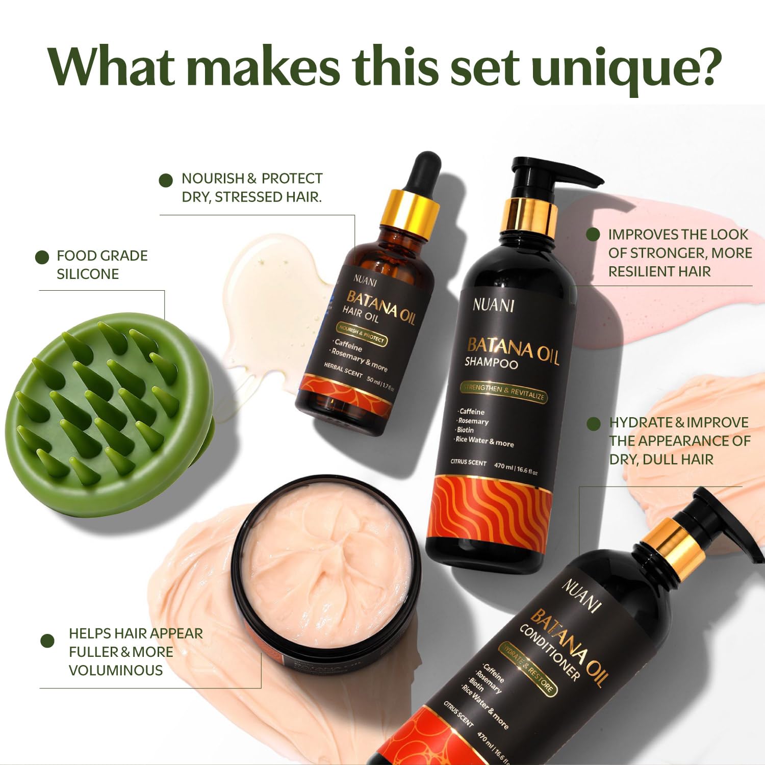 Nuani batana lightweight hair oil bottle for added shine and smoothness