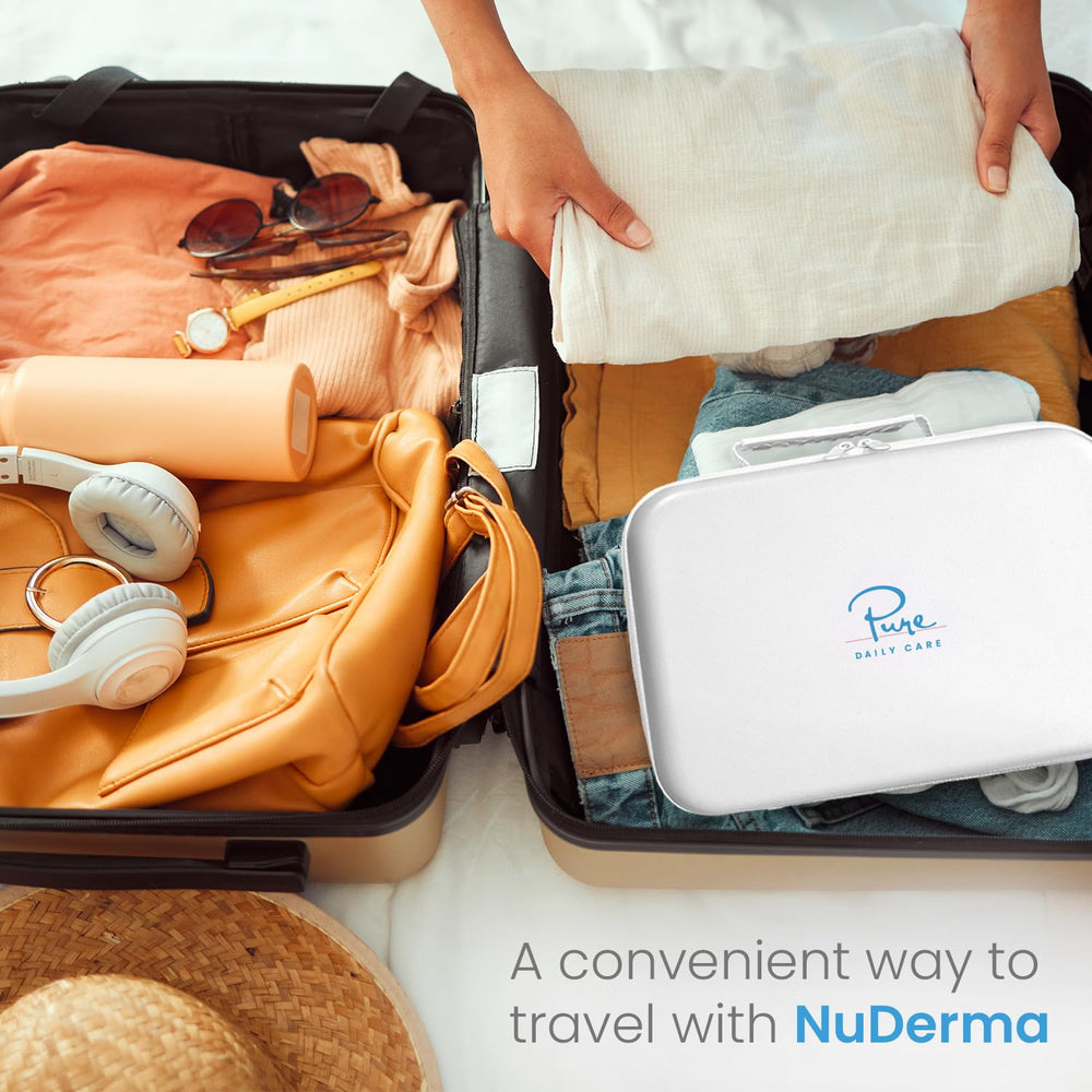 Pure Daily Care NuDerma wand assembled in case for safe transport