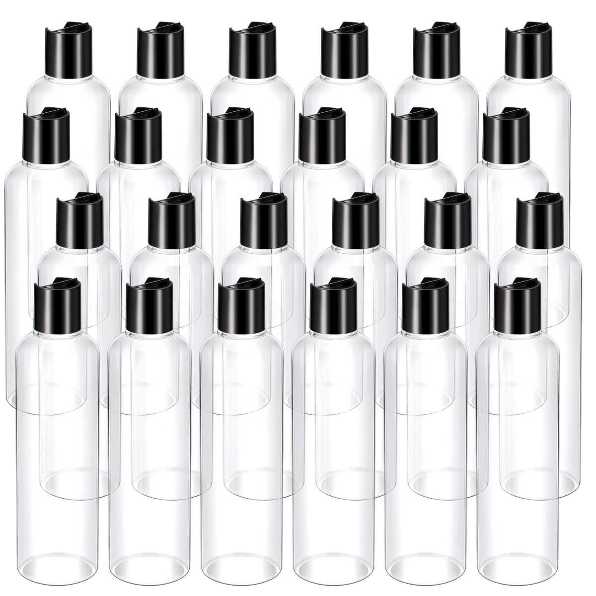 Nuenen front view of 24 clear bottles showing quantity and convenience