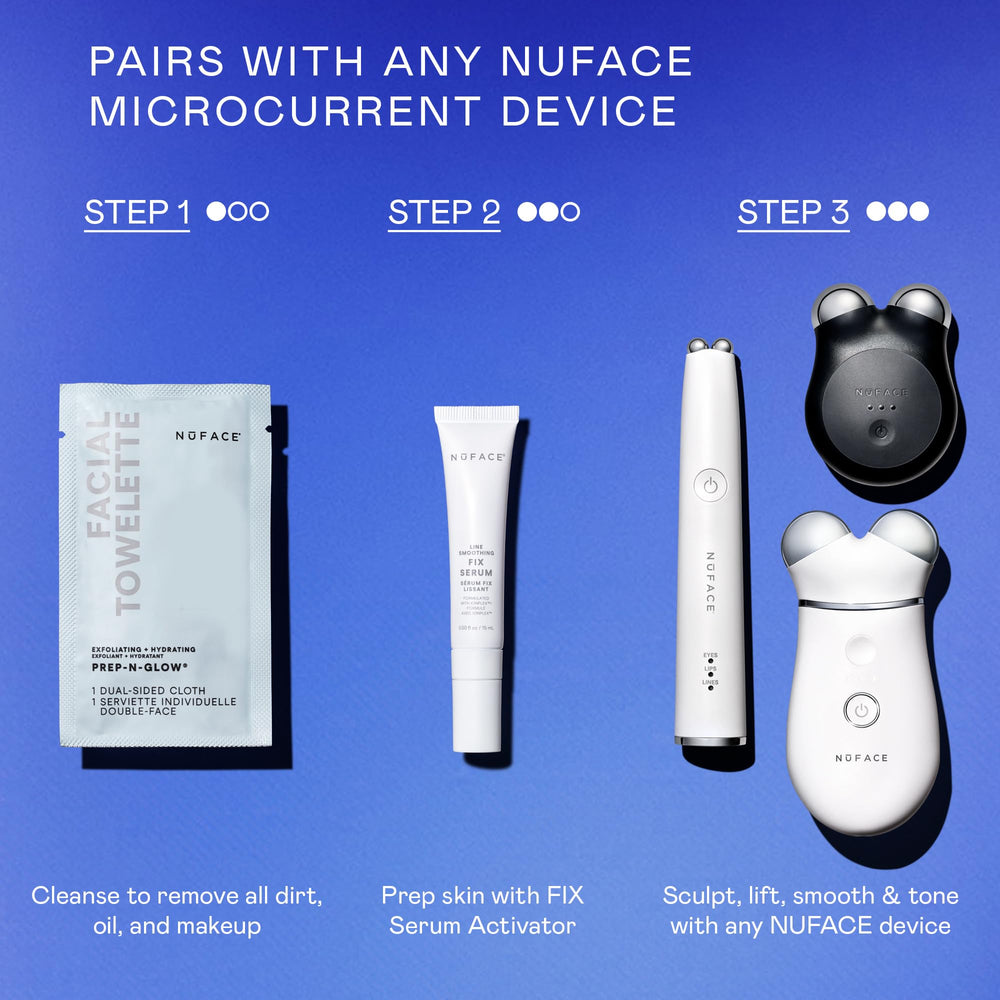 NuFACE FIX next to coin to show 0.5 oz size and travel convenience