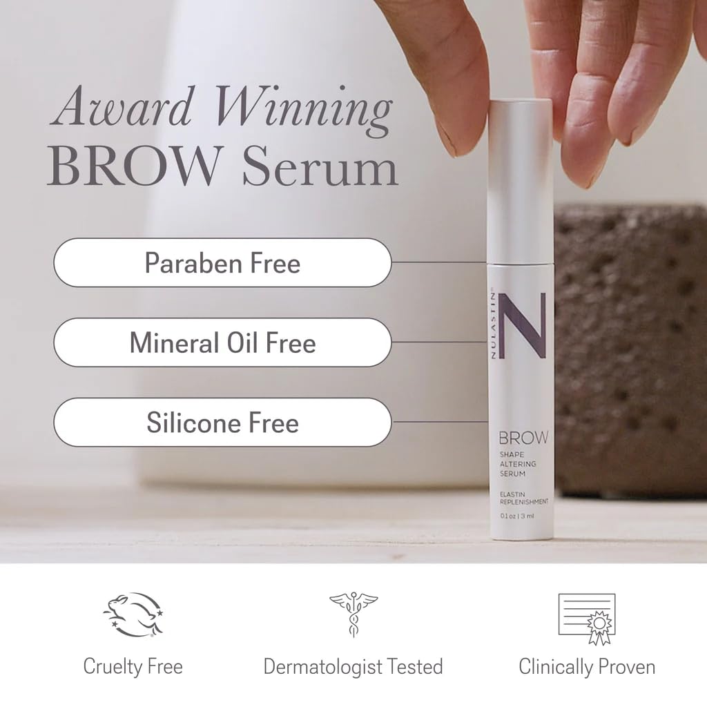 NULASTIN synthetic-bristle spoolie applicator demonstrating precise application benefit