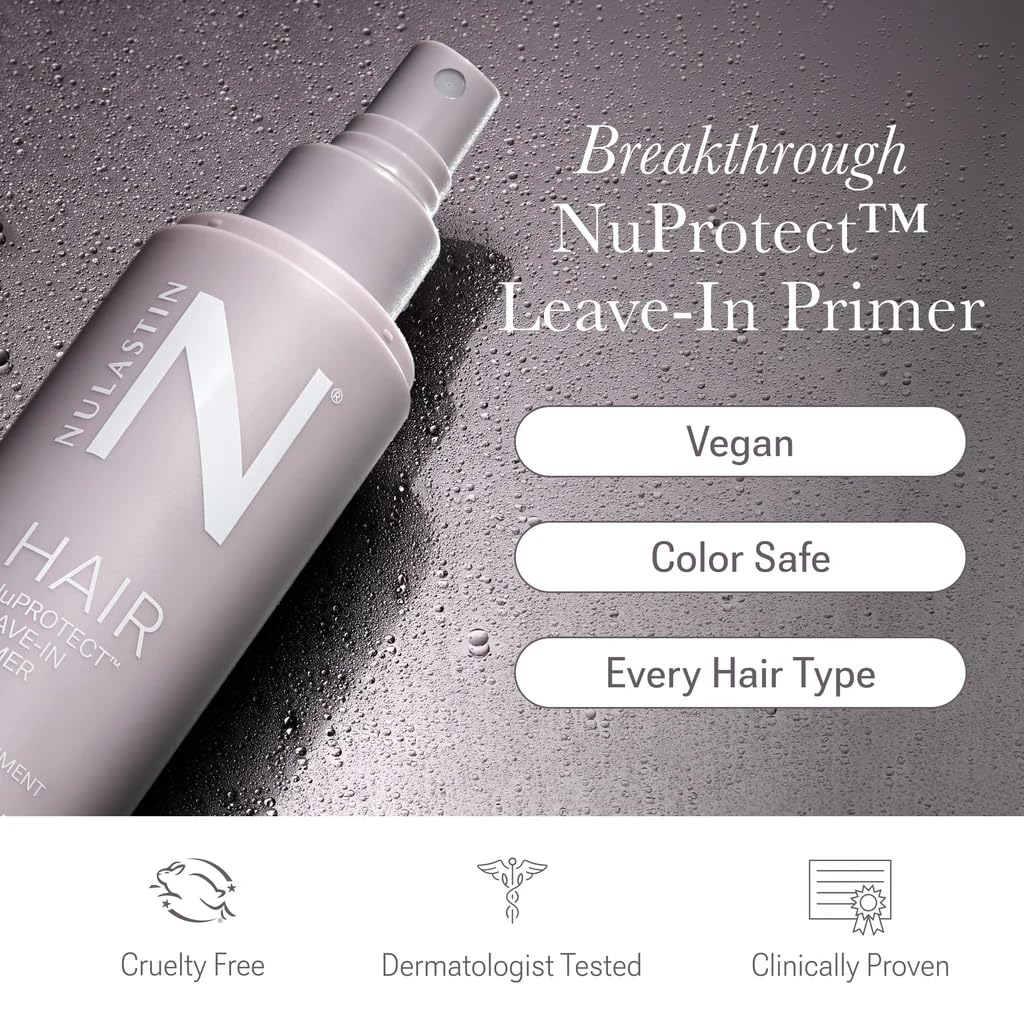 NULASTIN NuProtect mist spraying from bottle demonstrating even application and quick coverage