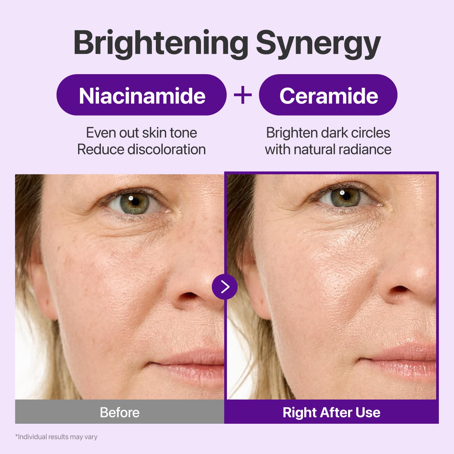 numbuzin applied under-eye demonstrating targeted firming benefit