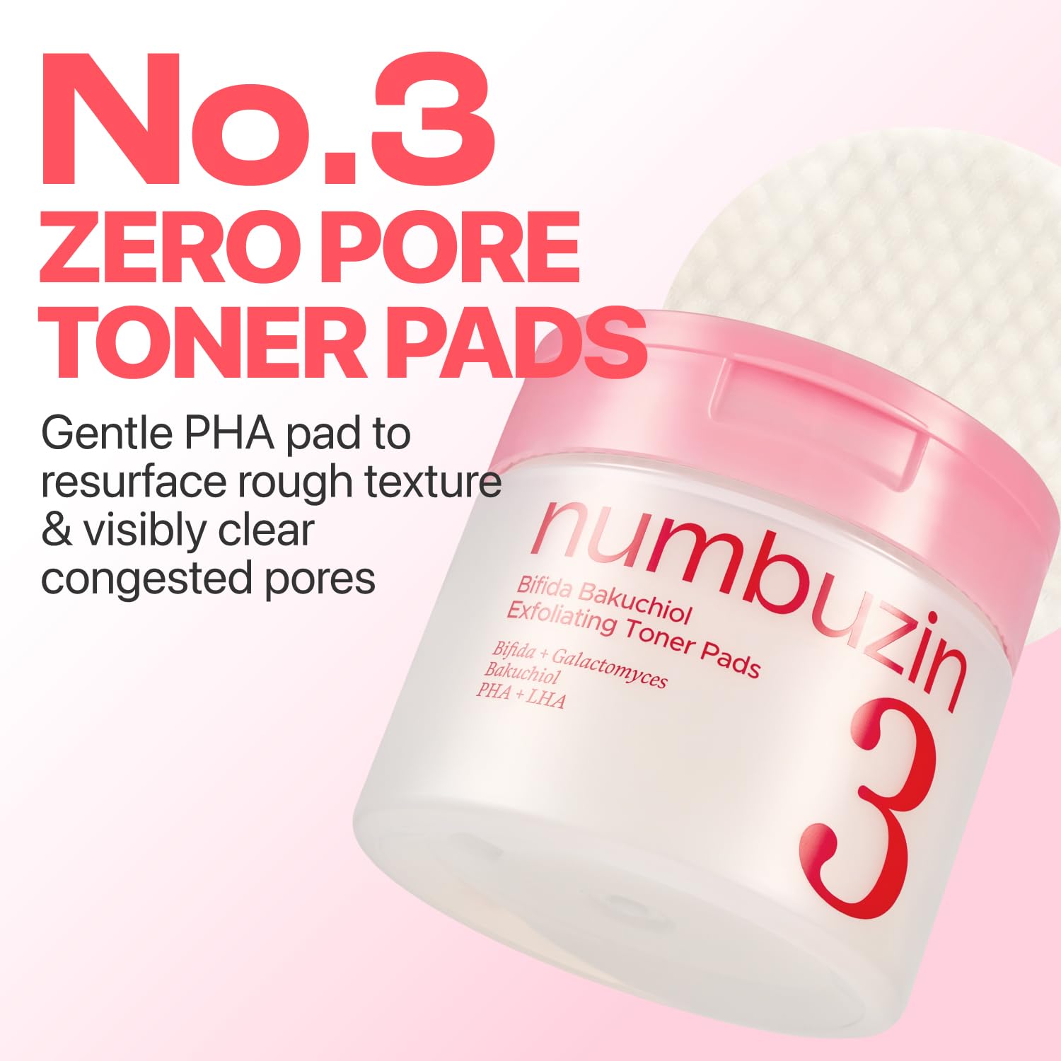 numbuzin embossed pad close-up clearing oil and dead skin