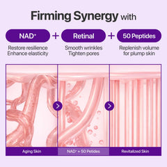 numbuzin ingredient label close-up showing NAD+, retinal, peptides benefits