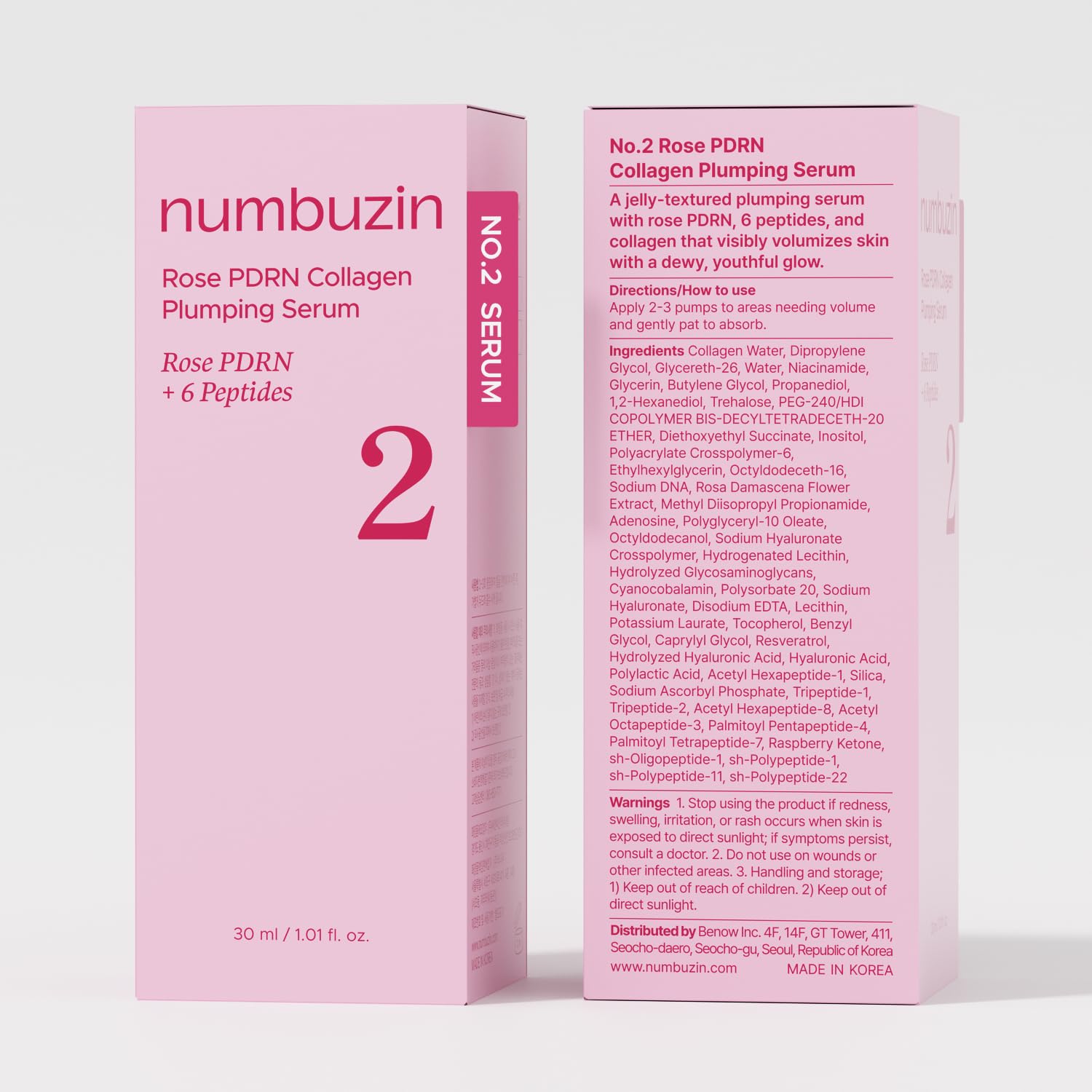 numbuzin rose and collagen ingredient flatlay emphasizing nourishing actives